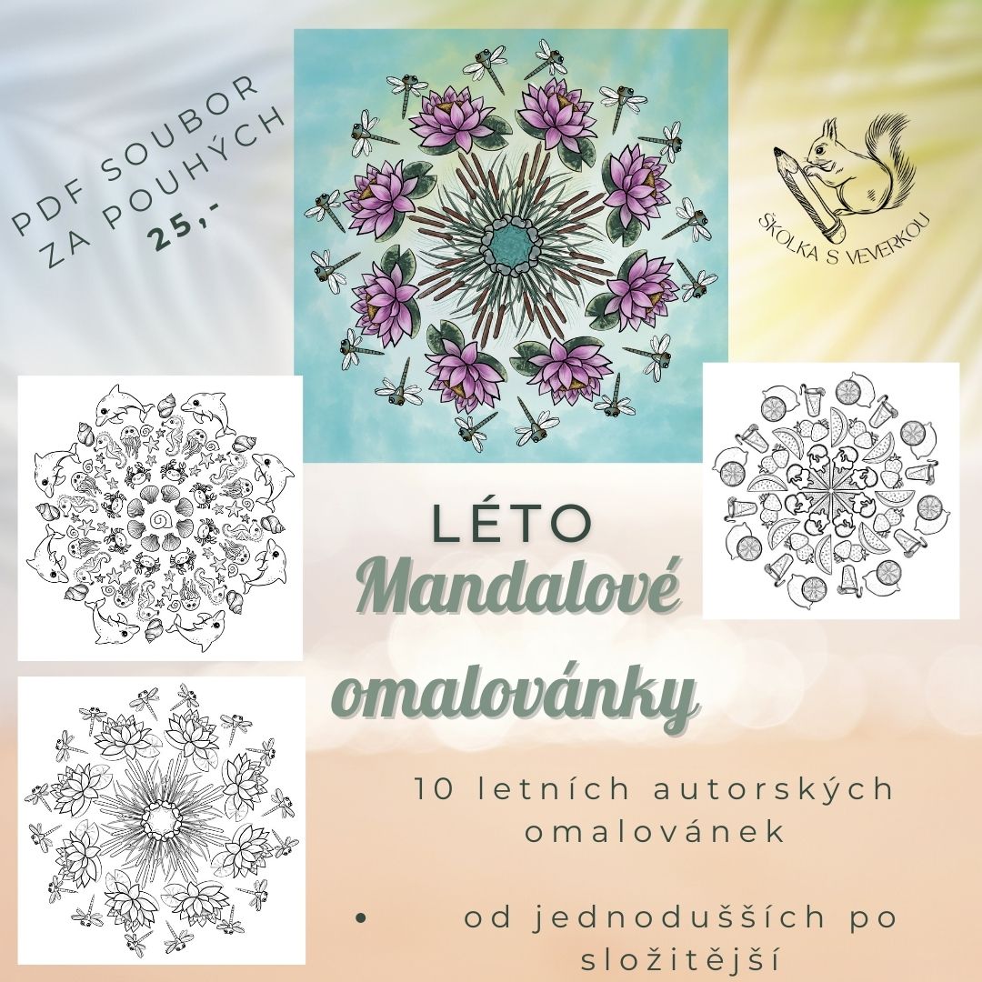 autorské mandalové omalovánky LÉTO Inspirace nejen do školky